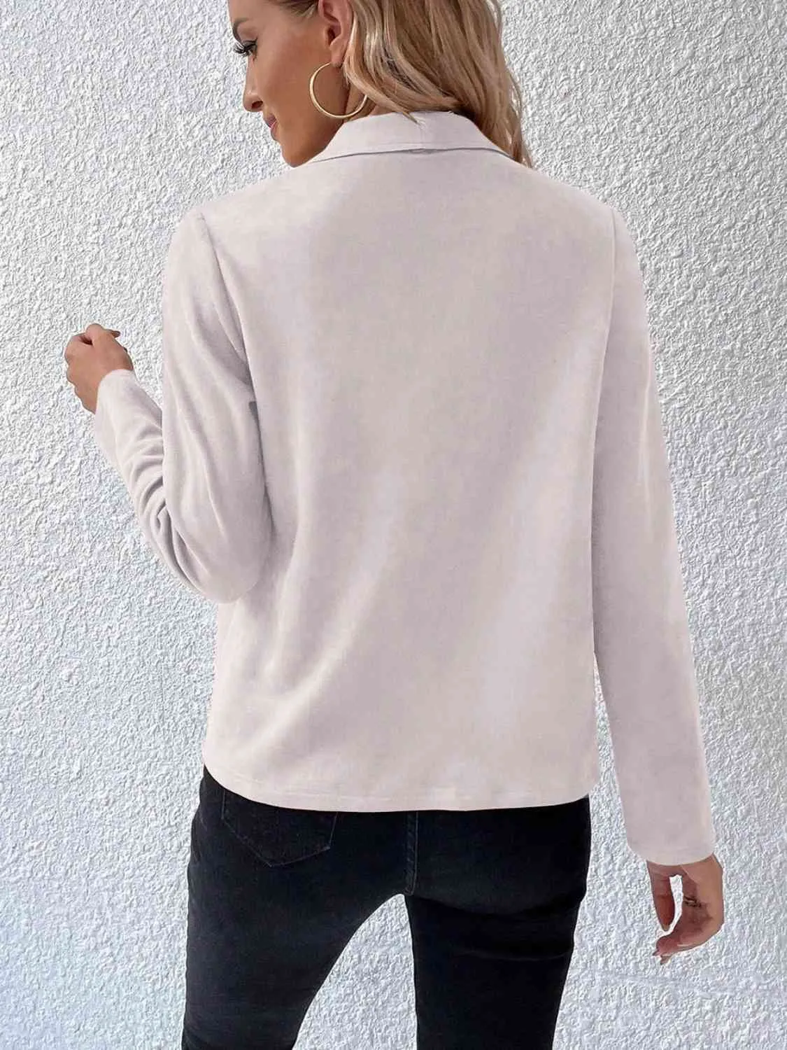 Explore More Collection - Collared Neck Long Sleeve Jacket