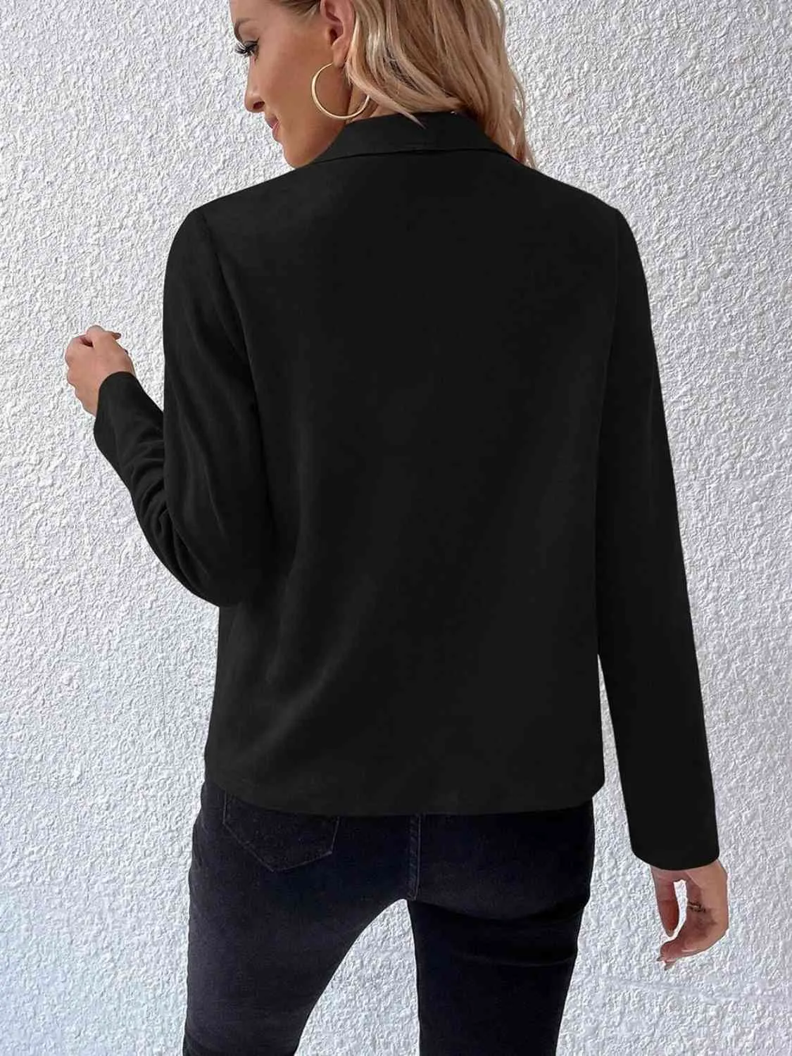 Explore More Collection - Collared Neck Long Sleeve Jacket