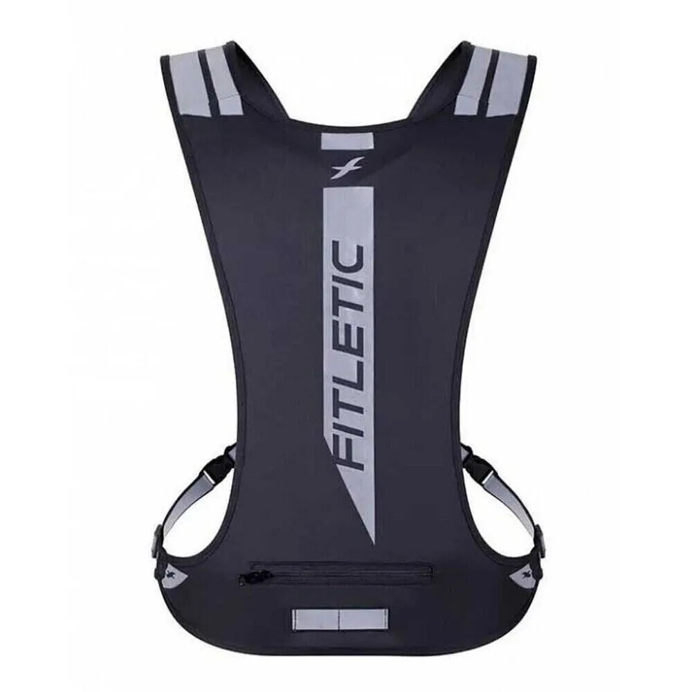 Fitletic GLO Reflective Running Safety Vest - Black / Silver