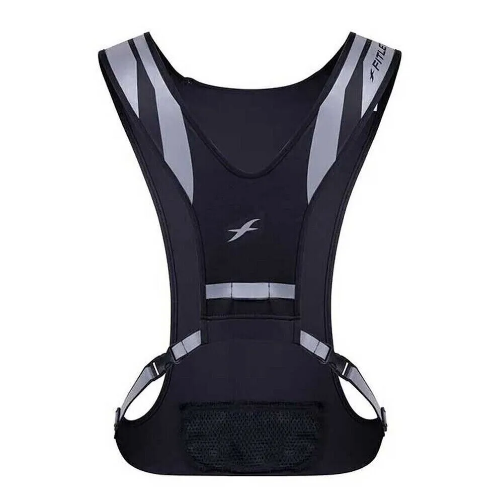 Fitletic GLO Reflective Running Safety Vest - Black / Silver