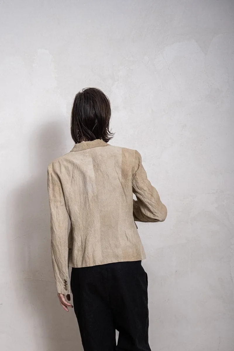 Forme D'Expression | Asymmetric Blazer DG037 | Leinen Damenblazer in beige