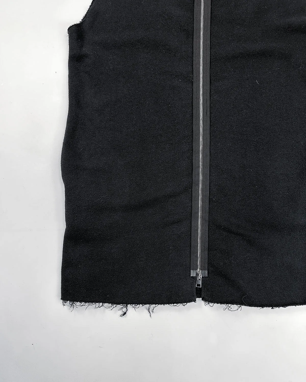 Giorgio Brato Raw-Edge Black Long Vest 2000's