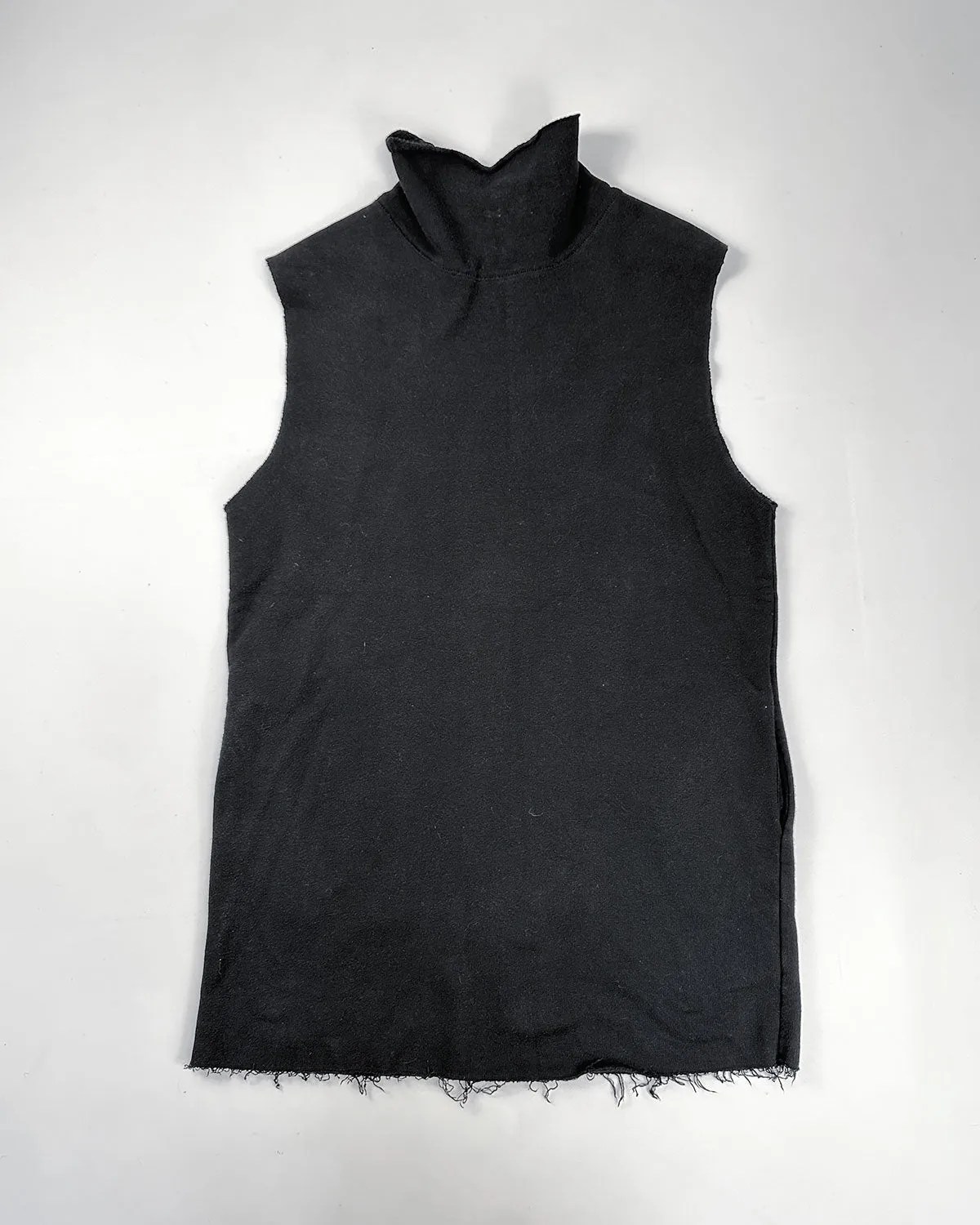 Giorgio Brato Raw-Edge Black Long Vest 2000's