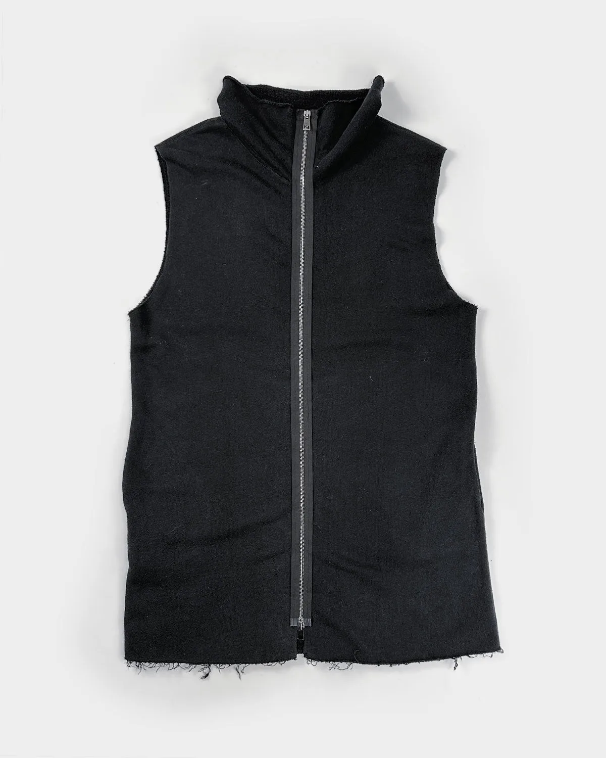 Giorgio Brato Raw-Edge Black Long Vest 2000's