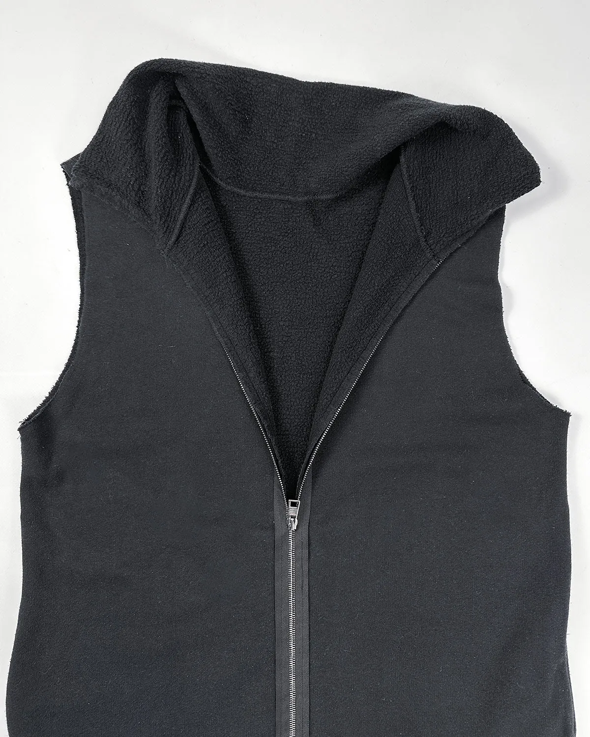 Giorgio Brato Raw-Edge Black Long Vest 2000's