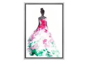 Glamorous Pink Dress | Fashion Canvas Wall Art Decor