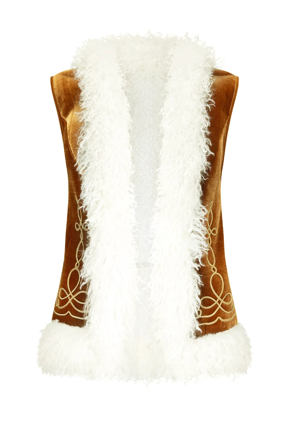 Luxurious Honey-Toned Golden Era Vest - Vintage-Inspired Fashion Staple