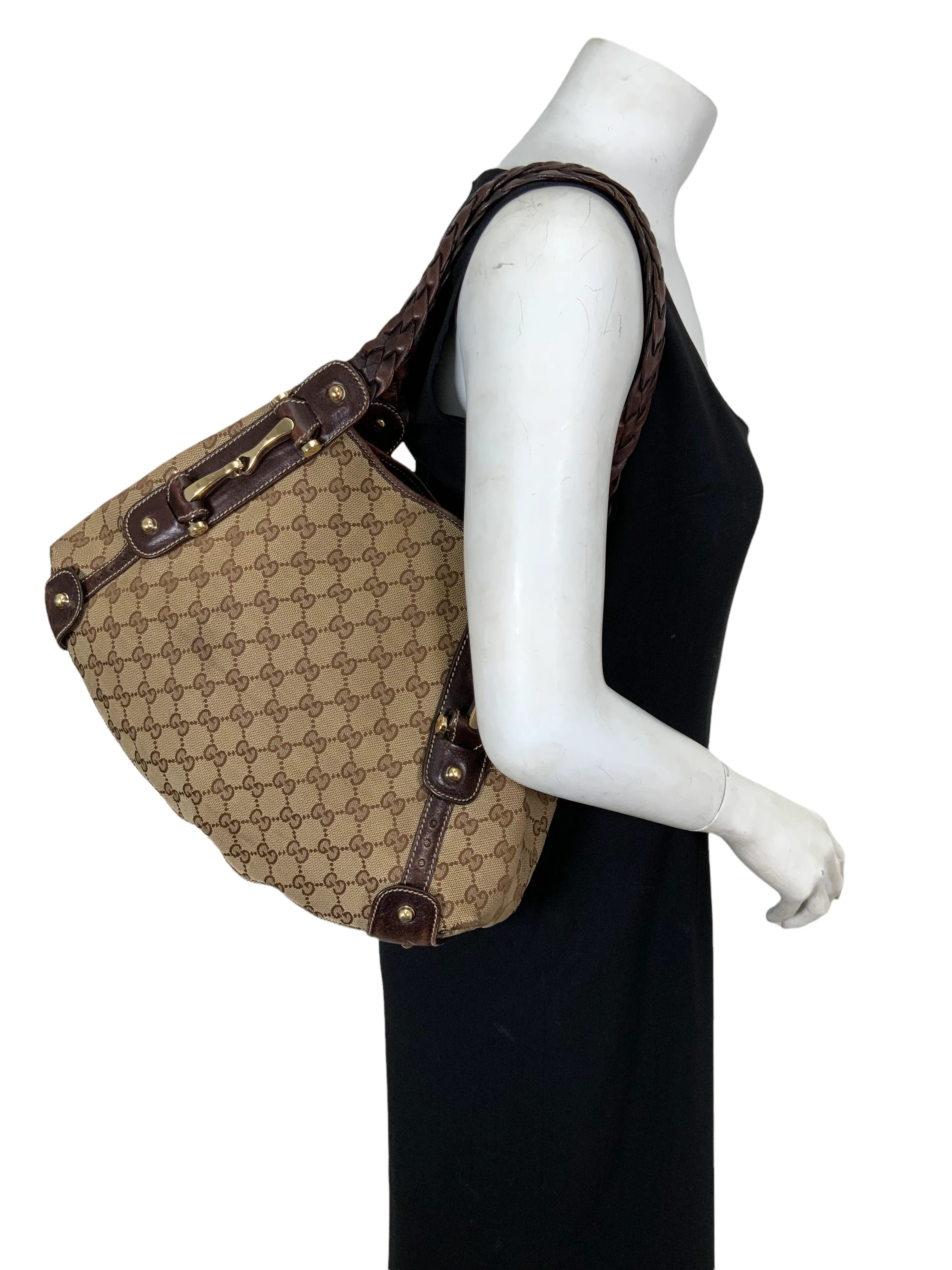 GUCCI Monogram Canvas Pelham Hobo