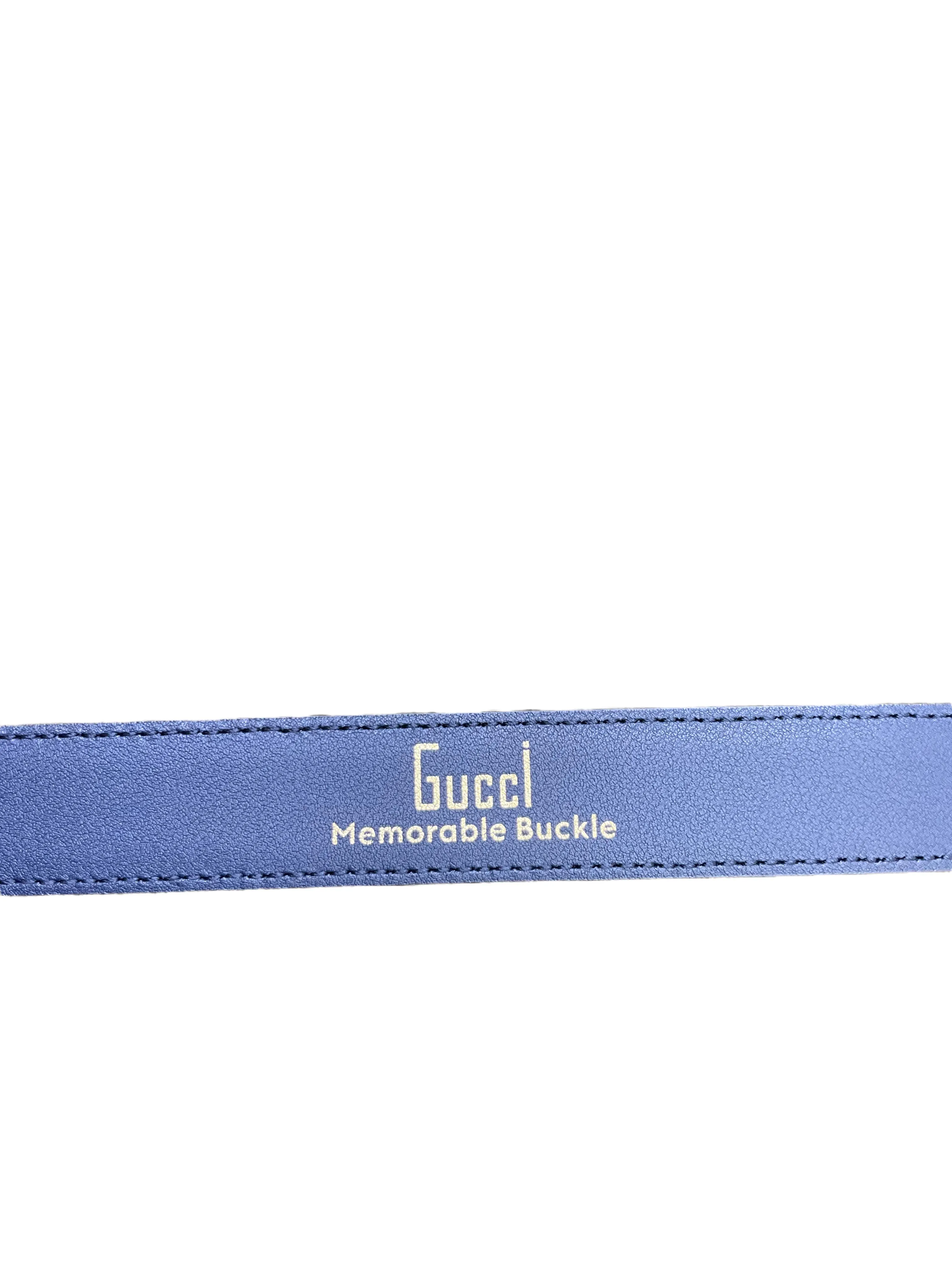 Gucci Navy Blue GG Belt Size 95