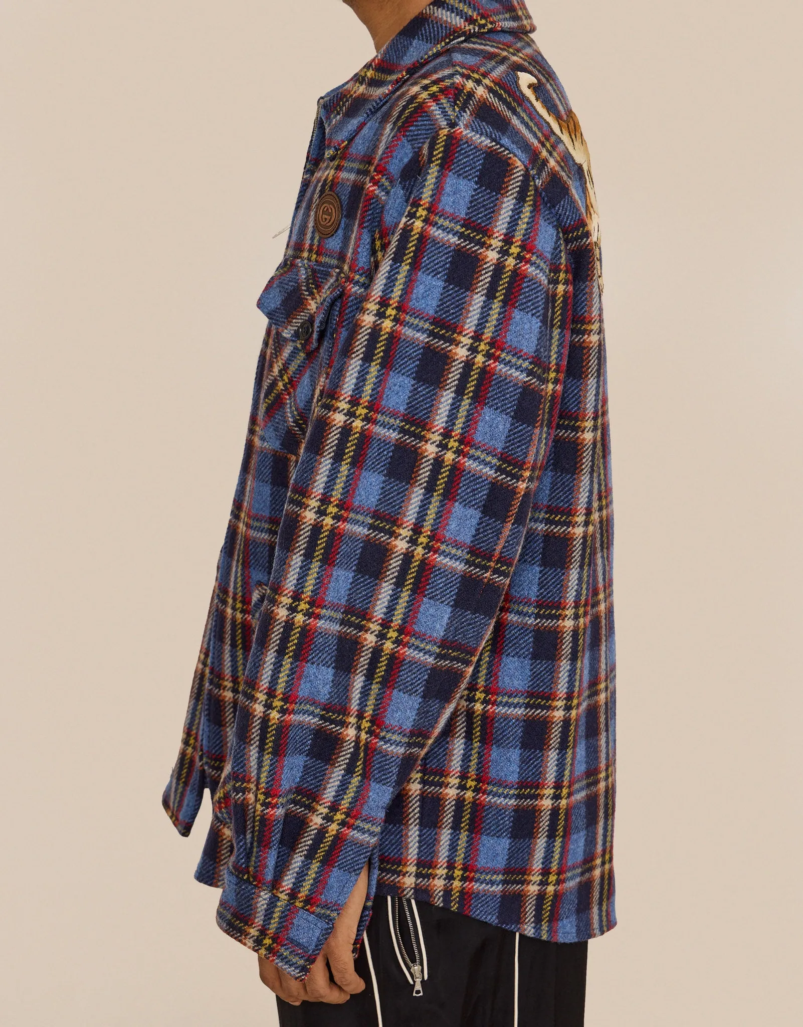 GUCCI OVERSHIRT PLAID JACKET