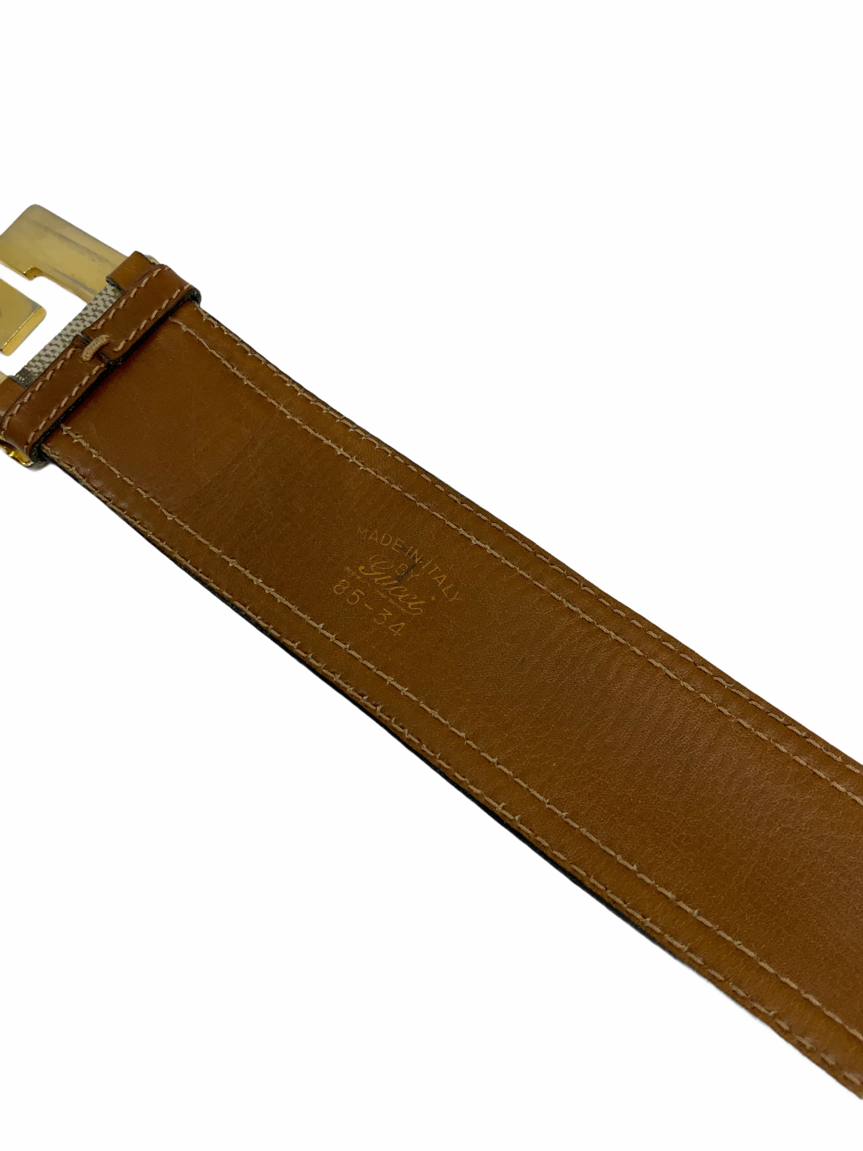 Gucci Vintage Monogram Canvas Logo Belt