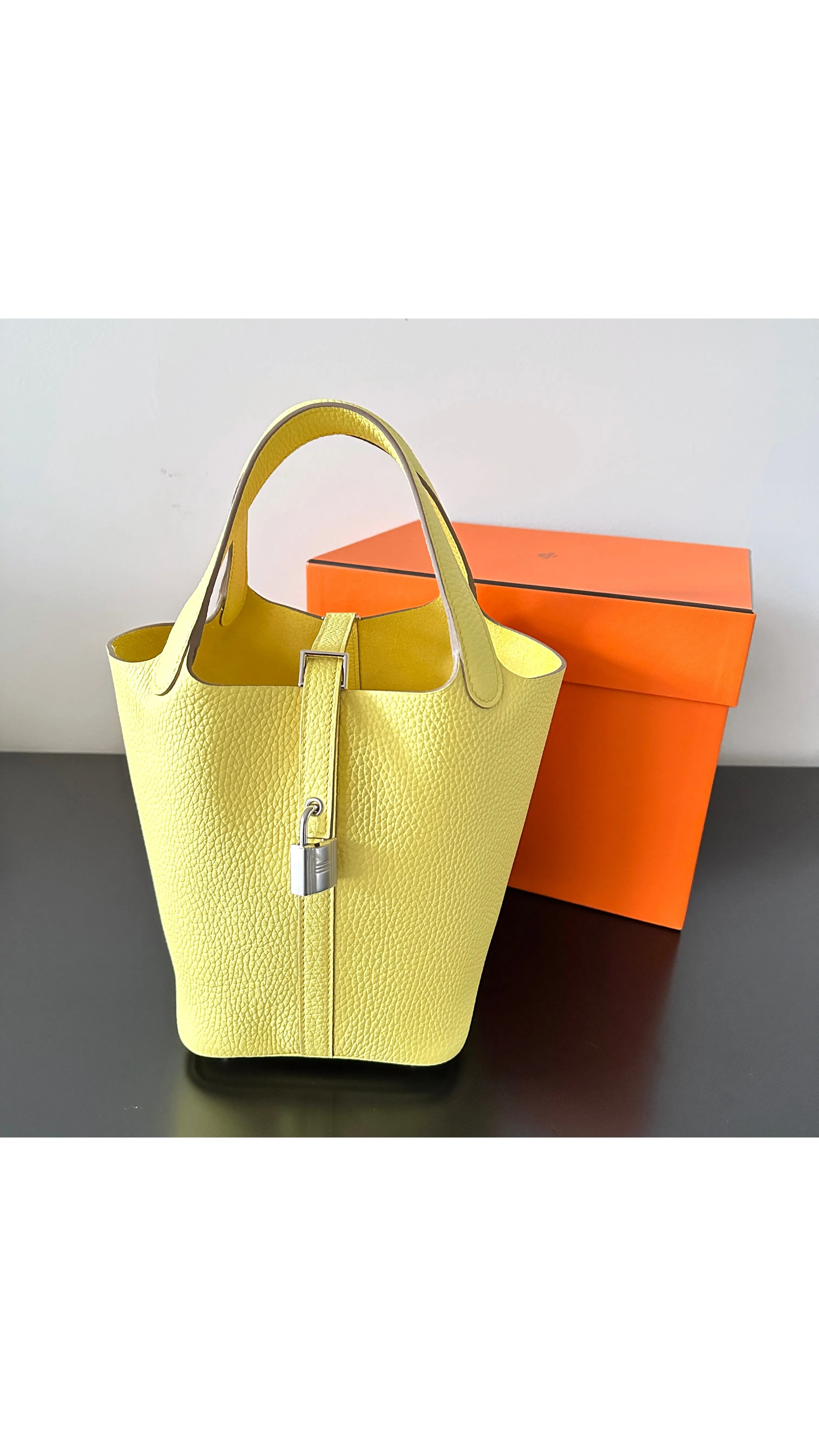 Hermes 2023 Picotin Lock 18 Limoncello Yellow PHW