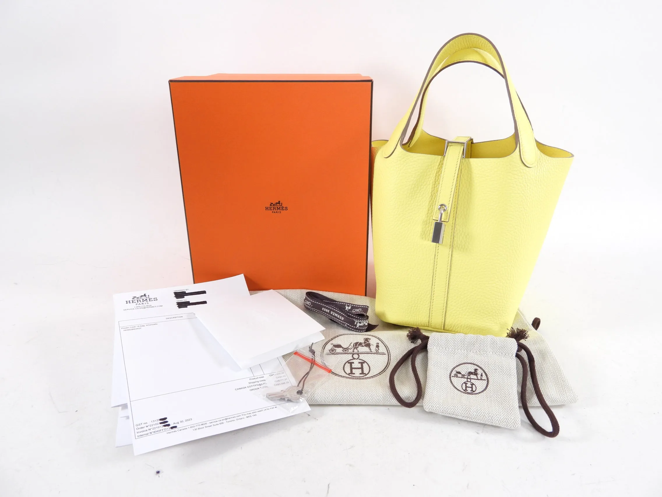 Hermes 2023 Picotin Lock 18 Limoncello Yellow PHW