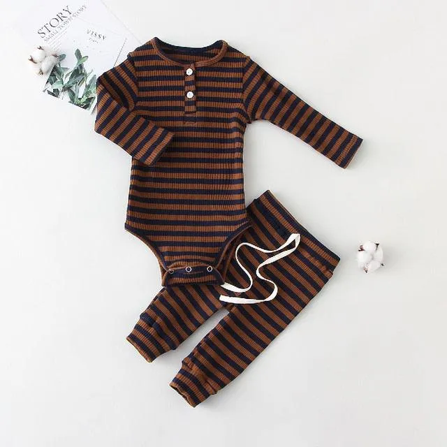 Infant Baby Boy Girl Clothes Set Long Sleeve Baby Bodysuit  Pant Newborn Boy Outfits Summer Autumn Newborn Baby Girl Clothing