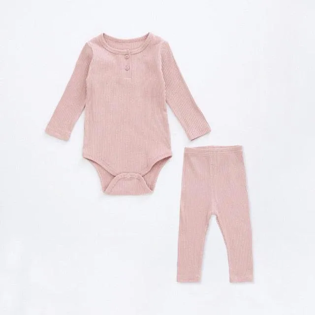 Infant Baby Boy Girl Clothes Set Long Sleeve Baby Bodysuit  Pant Newborn Boy Outfits Summer Autumn Newborn Baby Girl Clothing