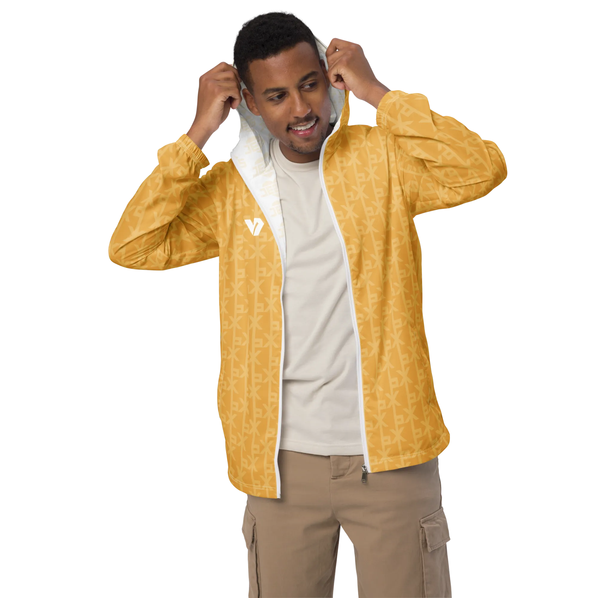 Jesus Loves You Gold Simple Men’s windbreaker