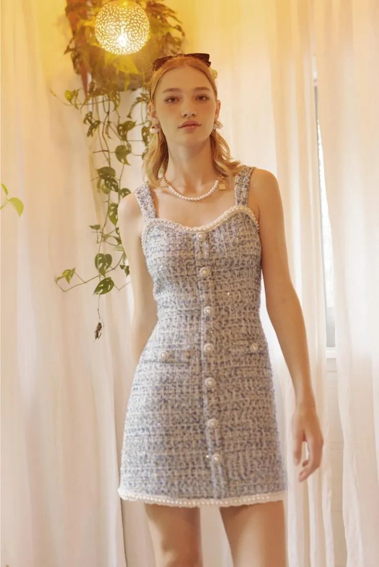 Jillian Blue & White Tweed Jacket & Shift Dress (Sold Separately)