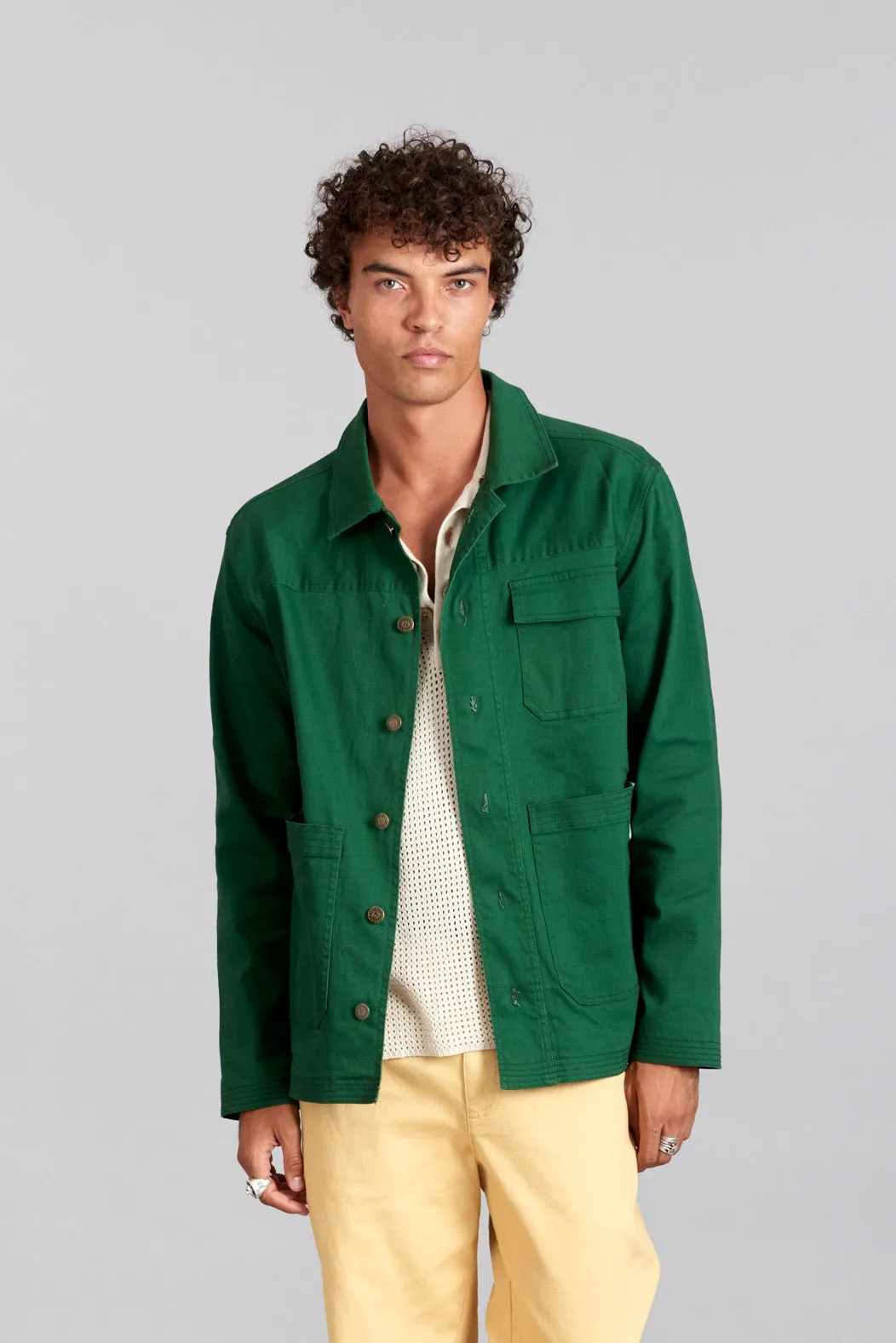 LANDON - Organic Cotton Jacket Forest Green