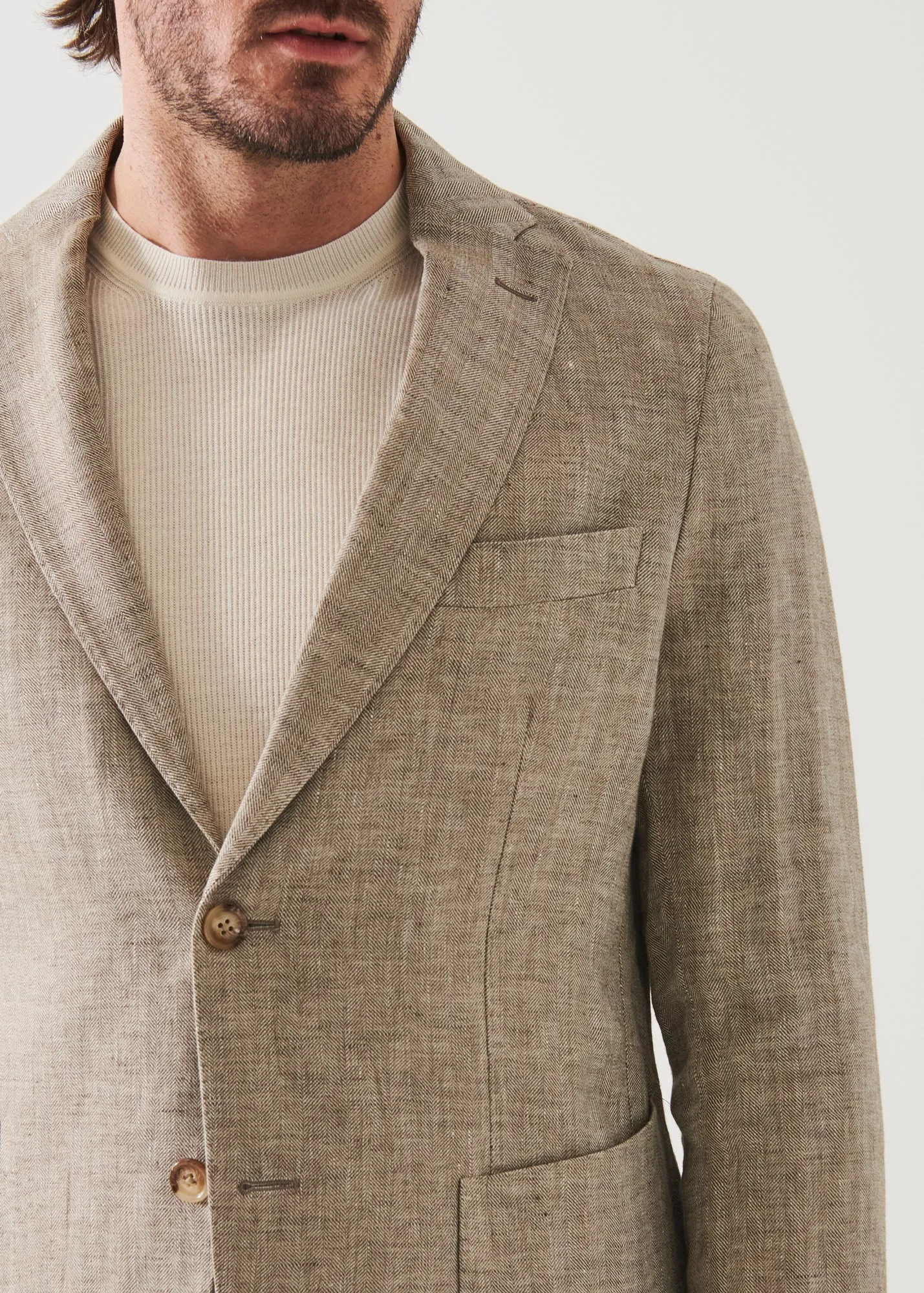 LINEN HERRINGBONE BLAZER