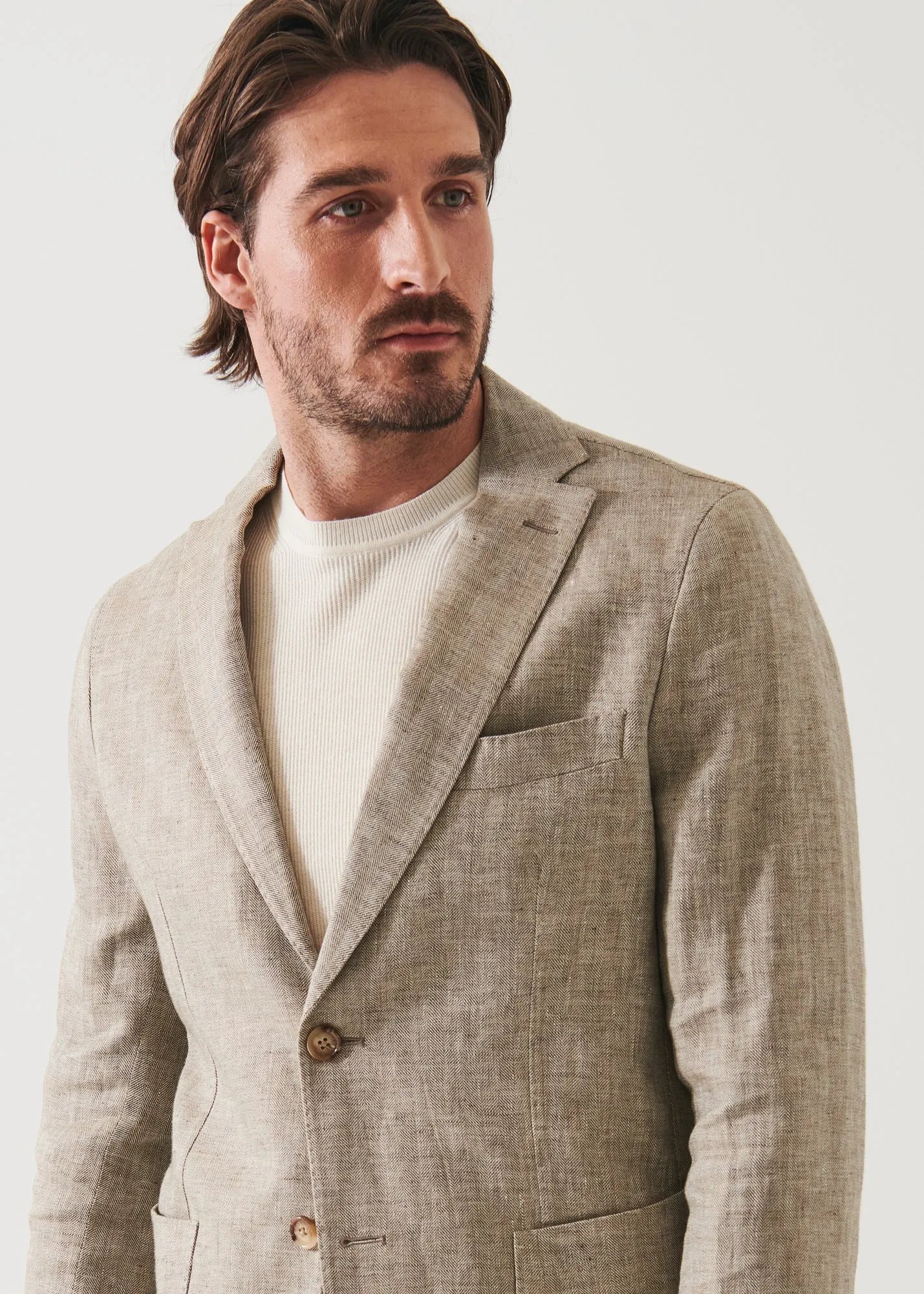 LINEN HERRINGBONE BLAZER