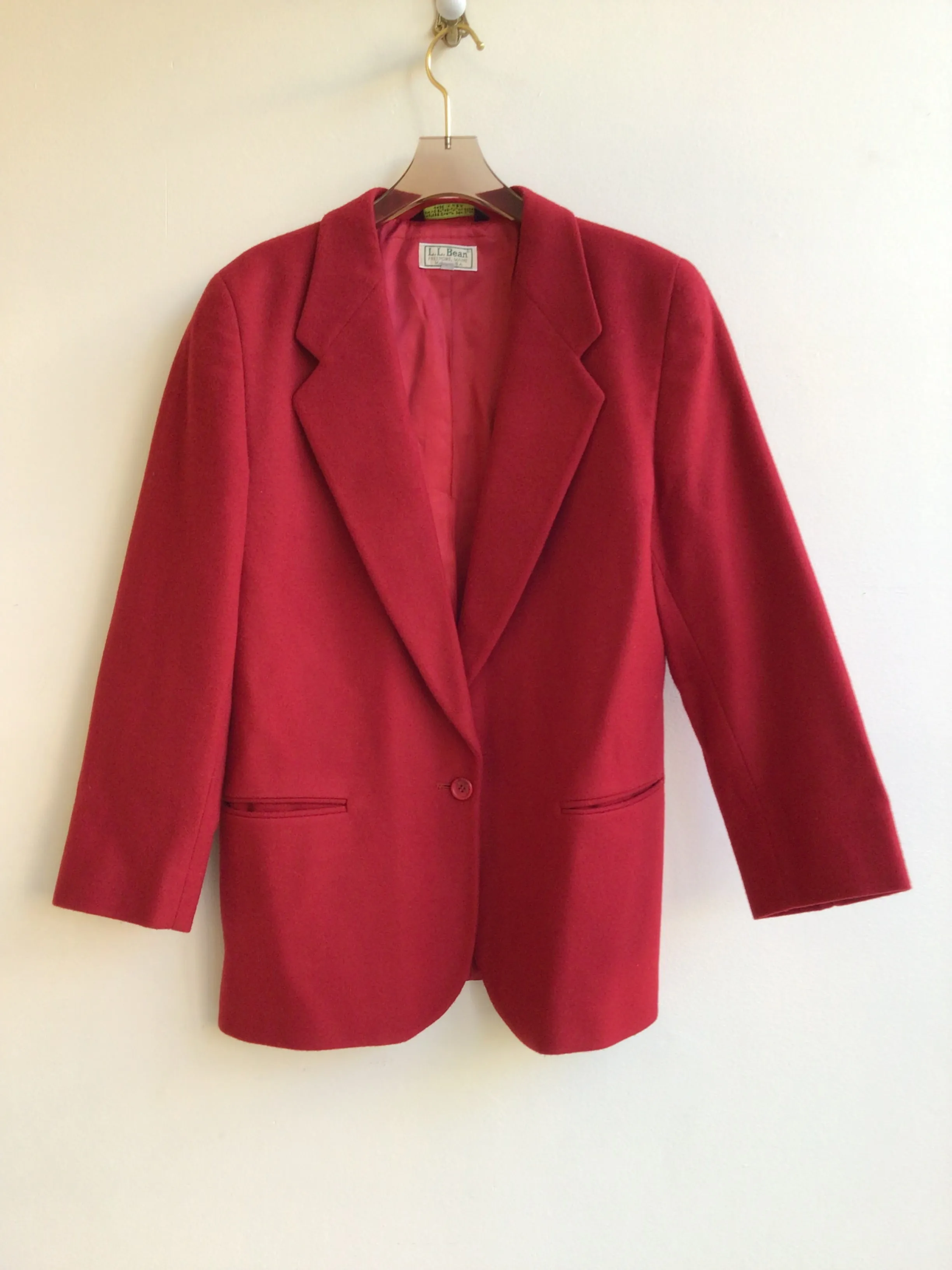 L.L. Bean | Cherry Red Wool Blazer (Vintage)