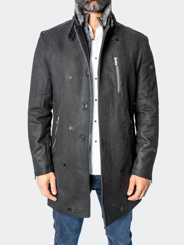 Maceoo Jacket | Peacoat CaptainSkull Black