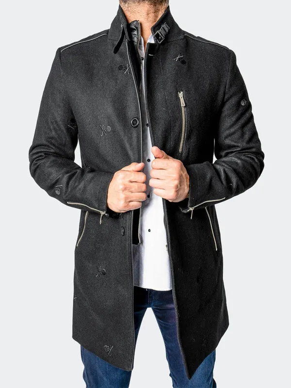 Maceoo Jacket | Peacoat CaptainSkull Black