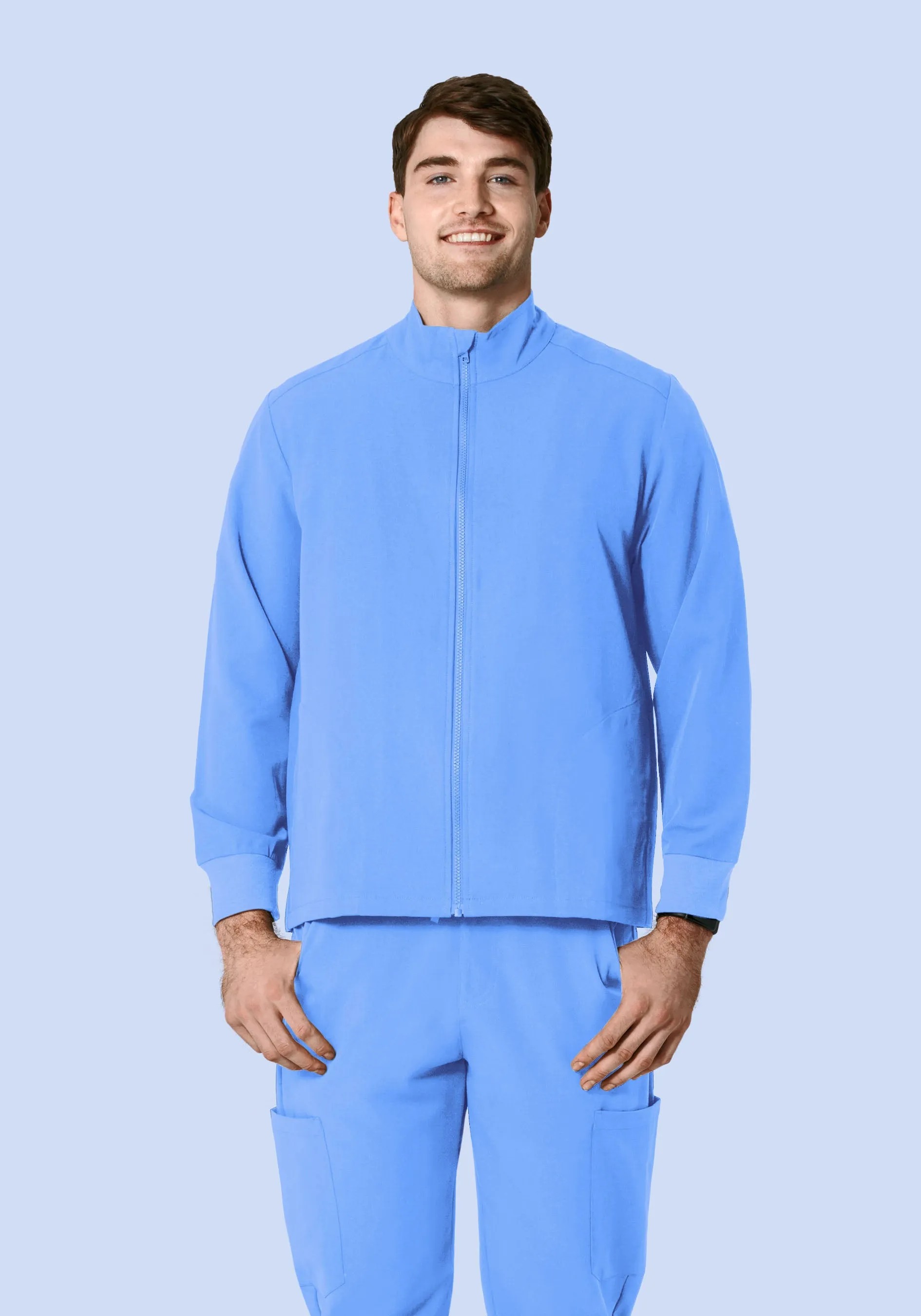 Men's Modern Scrub Jacket Ceil Blue