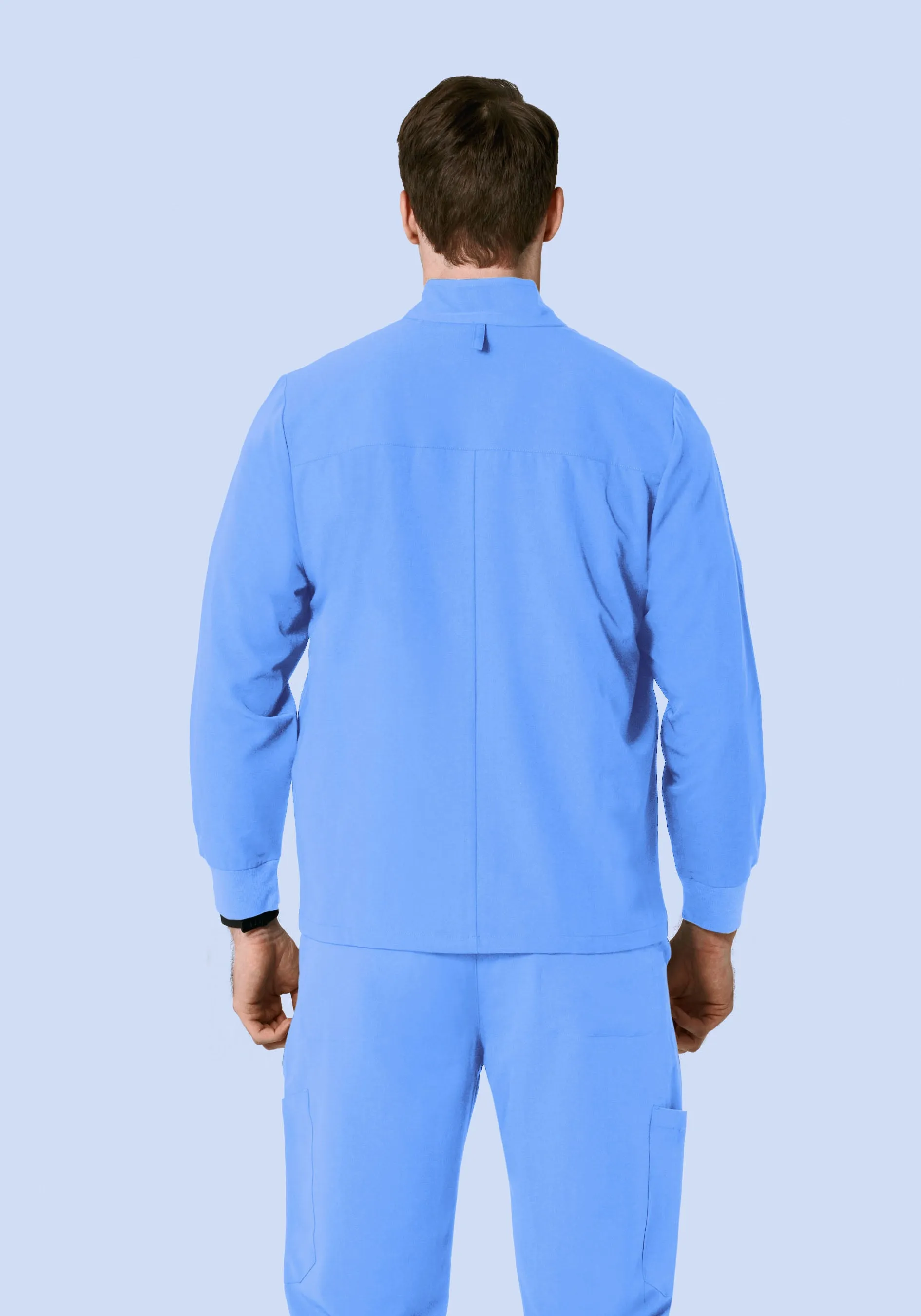 Men's Modern Scrub Jacket Ceil Blue