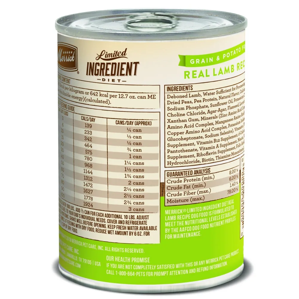 Merrick Limited Ingredient Diet Real Lamb Recipe Canned Dog Food