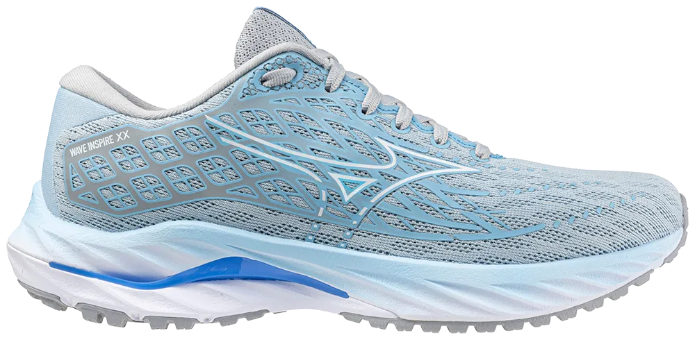 Mizuno Wave Inspire 20 (D Width) - Grey/Blue (Womens)