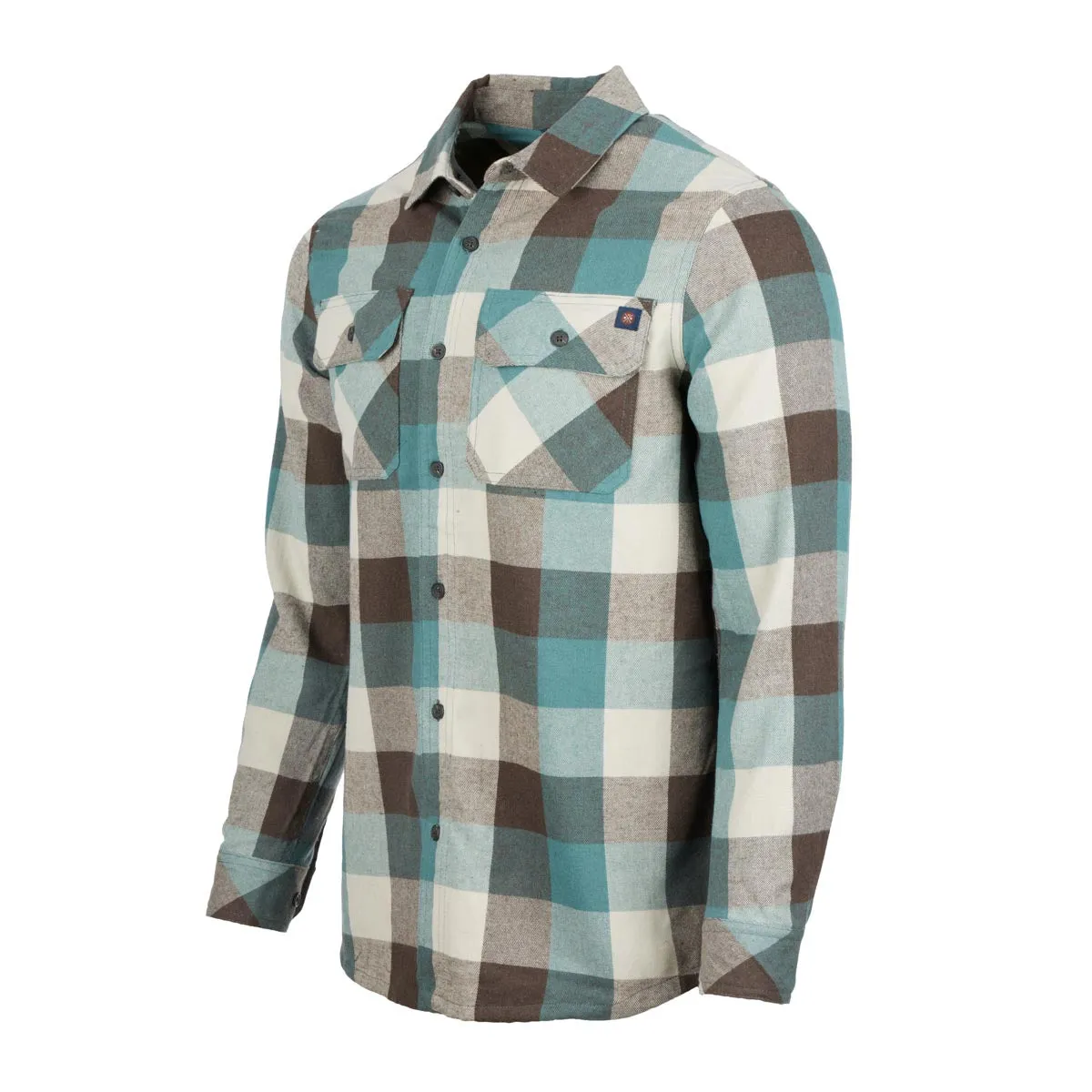 Mountain and Isles Men's 2-Pocket Brushed Cotton Button Down Flannel Shirt