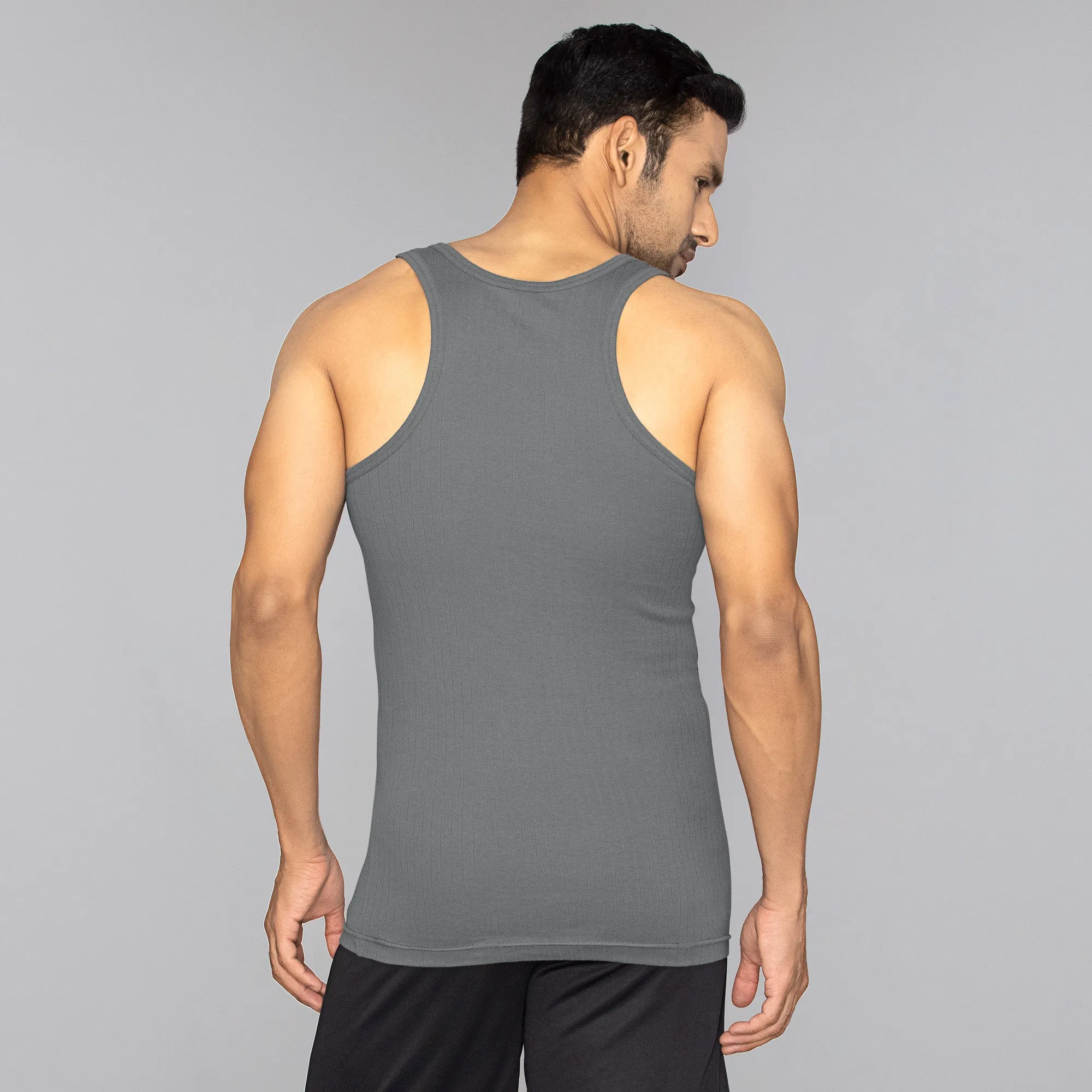 Nova Round Neck Racer Back Vest Ash Grey