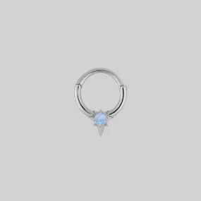 NOVA. Star Flare Opalite Septum Clicker Ring - Silver