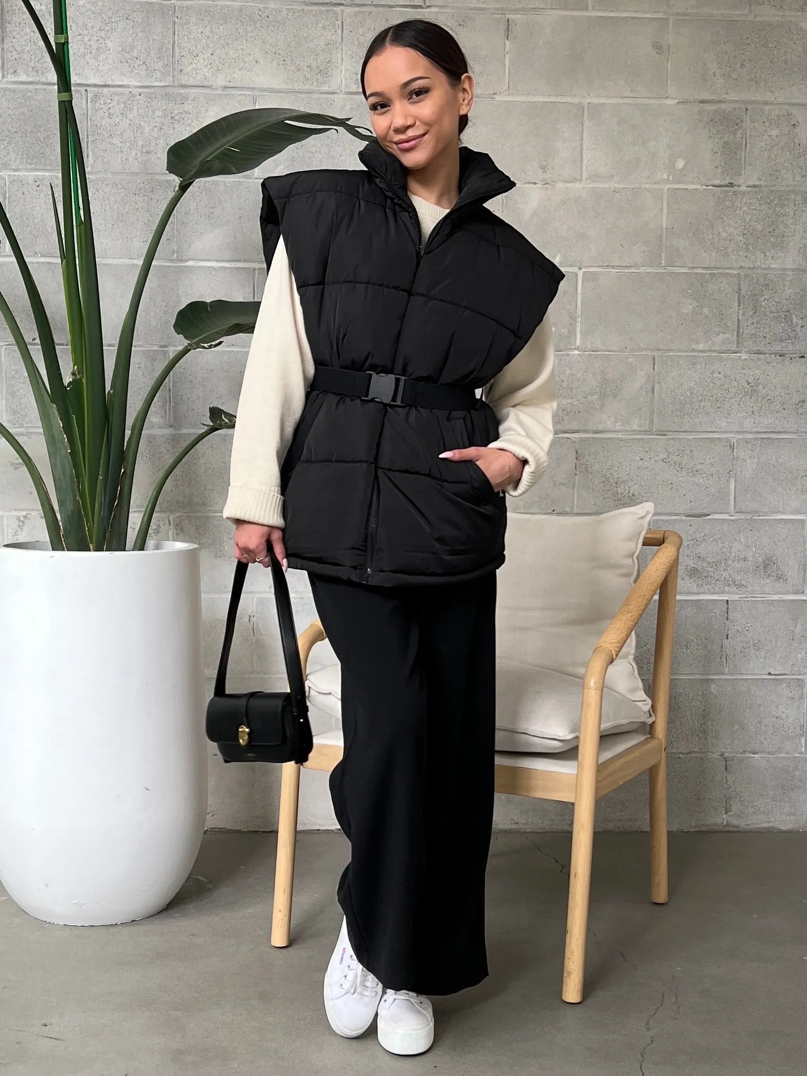 ONLY Gabi Belted Puffer Vest