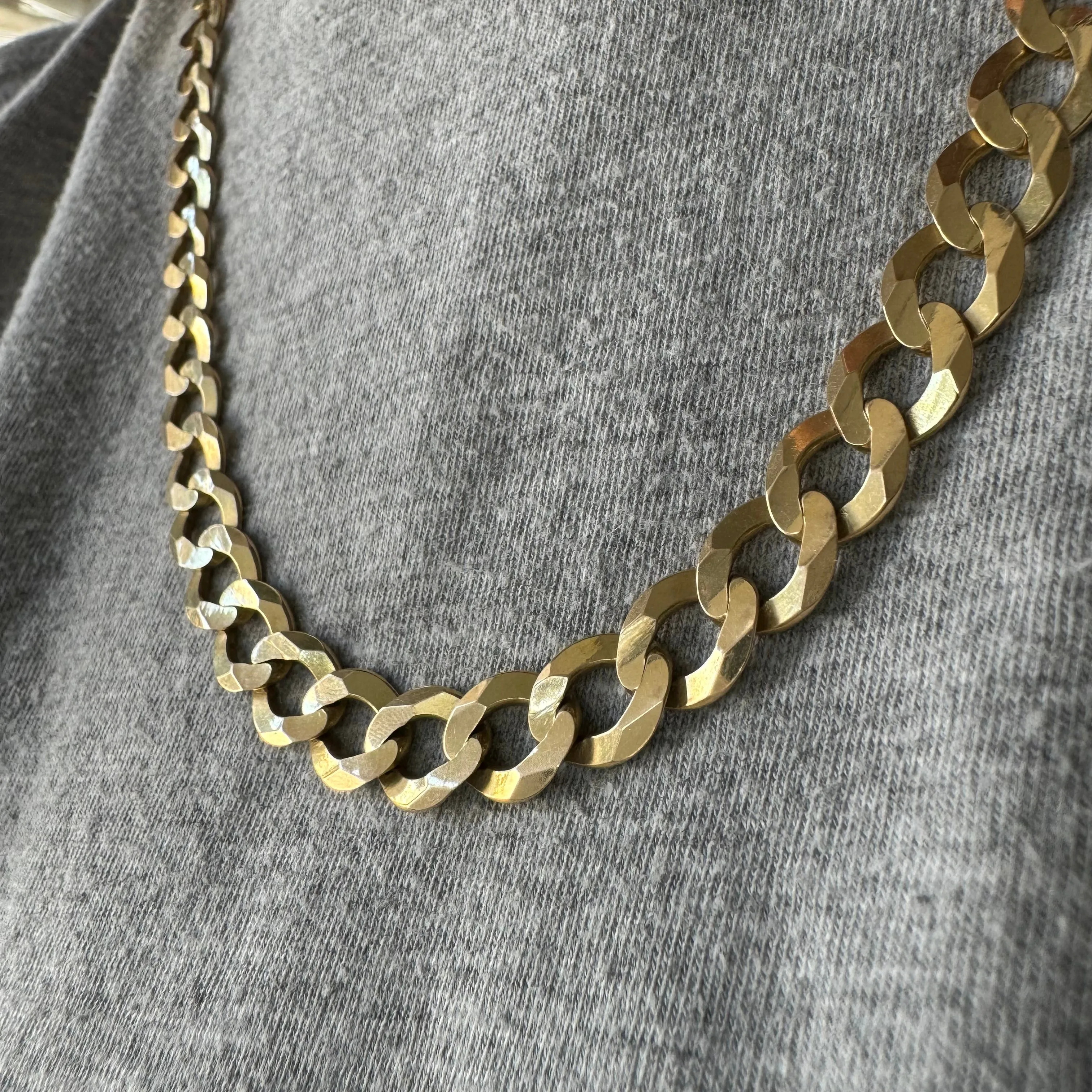 P R E - L O V E D // one and done chain collection / 14k flat wide curb chain / 22.25, 48g