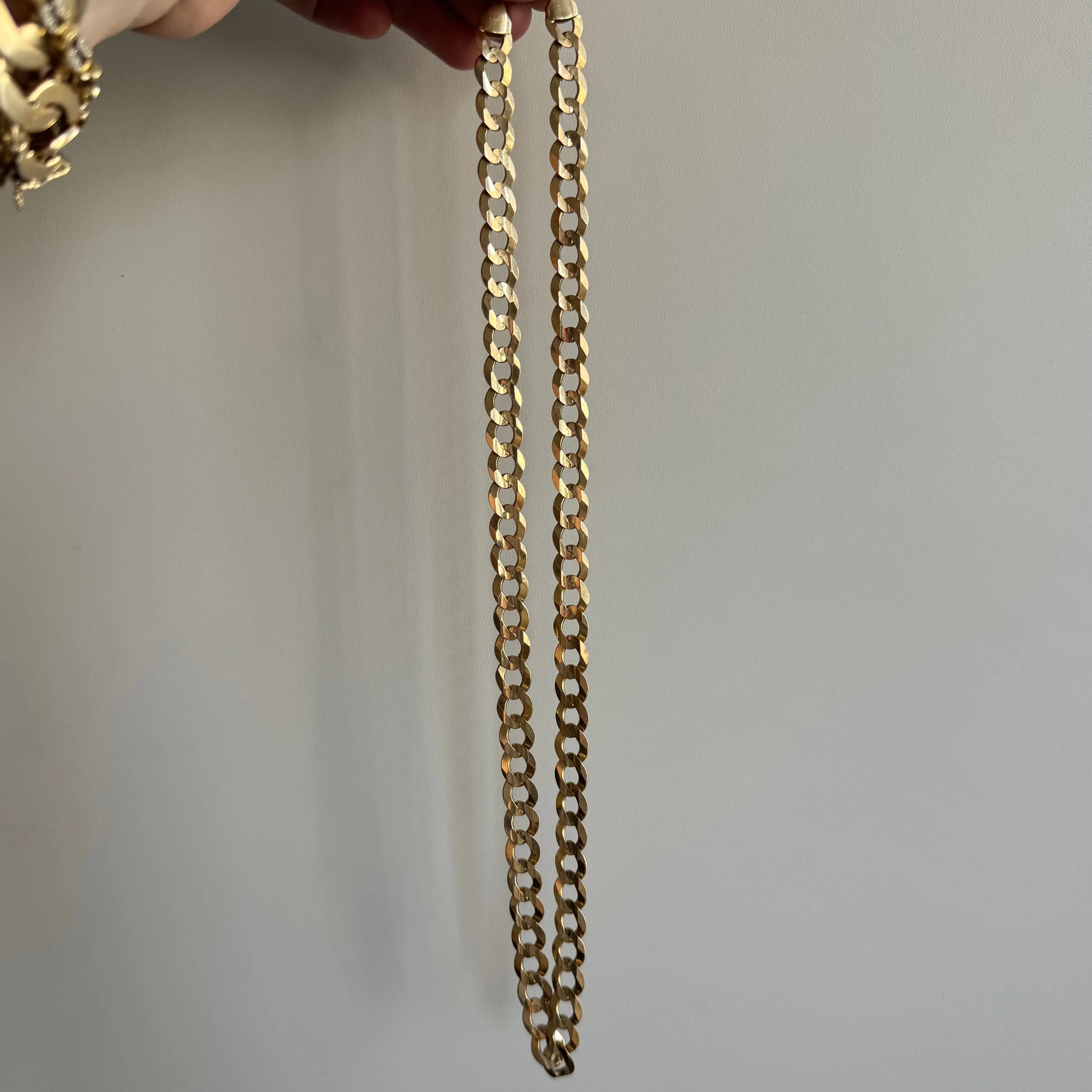 P R E - L O V E D // one and done chain collection / 14k flat wide curb chain / 22.25, 48g