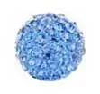 Pave Bling Bead - 12mm Light Sapphire with 1mm Hole (1 Piece)