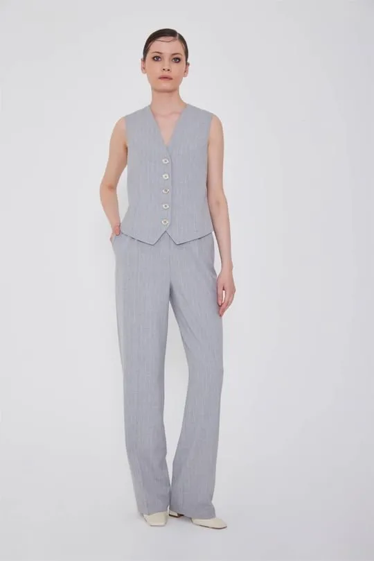 Pin Stripe Vest - Gray