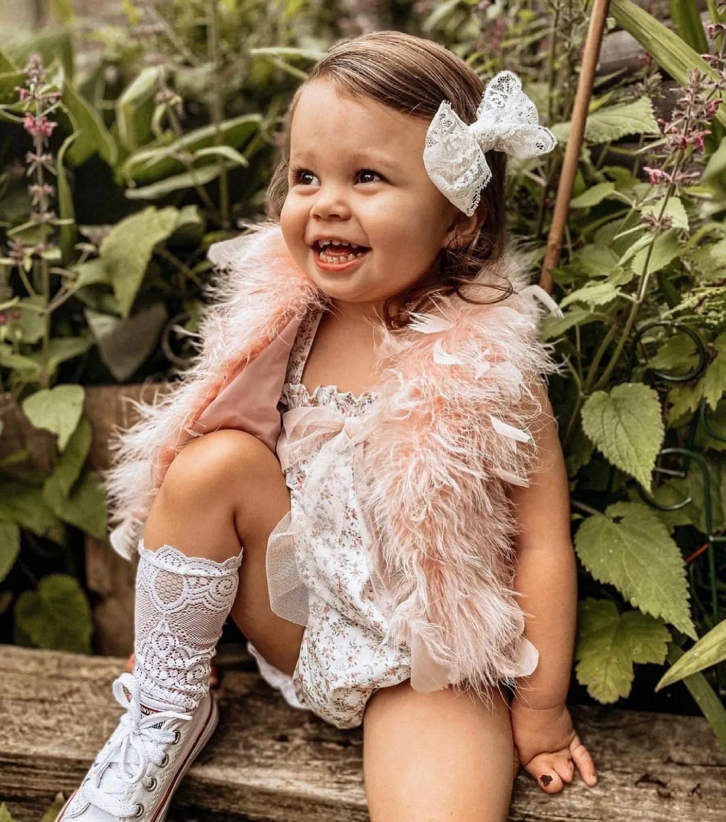 Pink Feather Vest