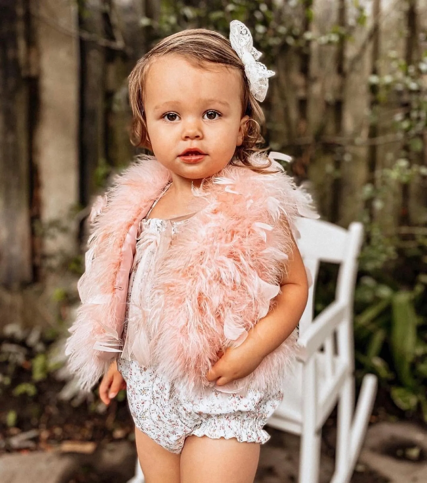 Pink Feather Vest