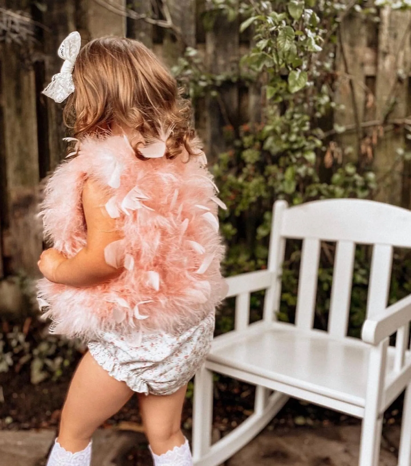 Pink Feather Vest