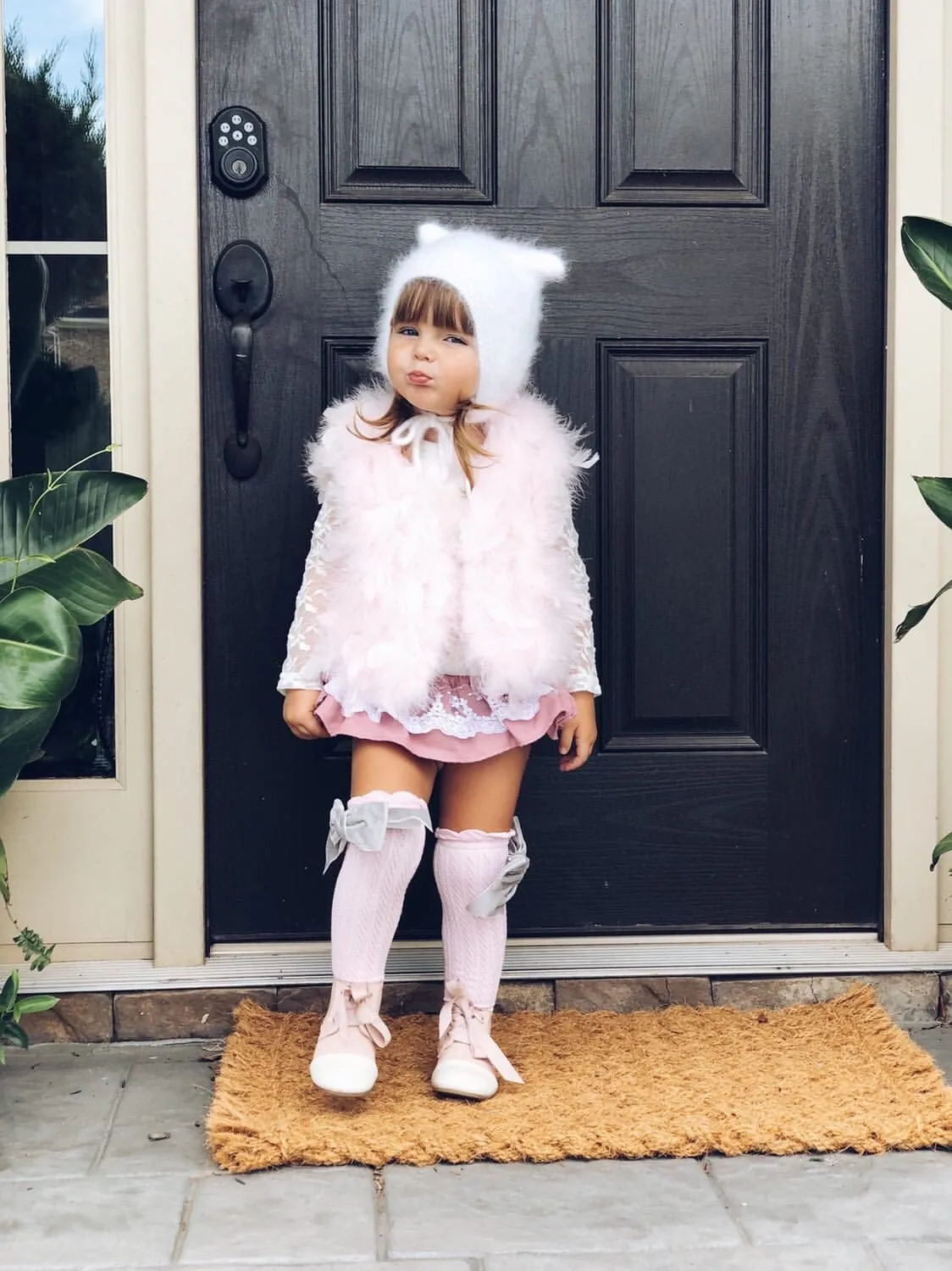 Pink Feather Vest