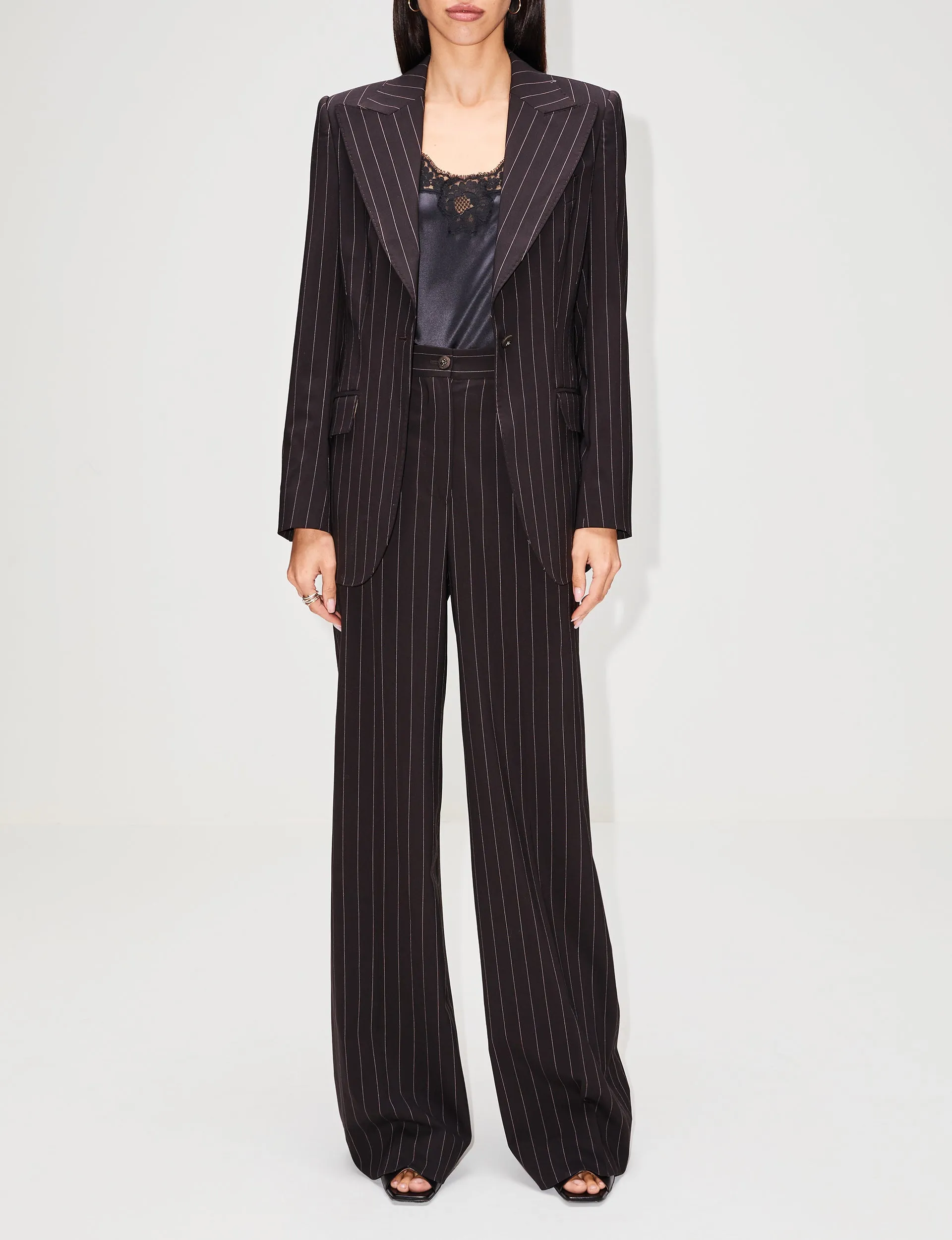 Pinstripe Single Breasted Blazer