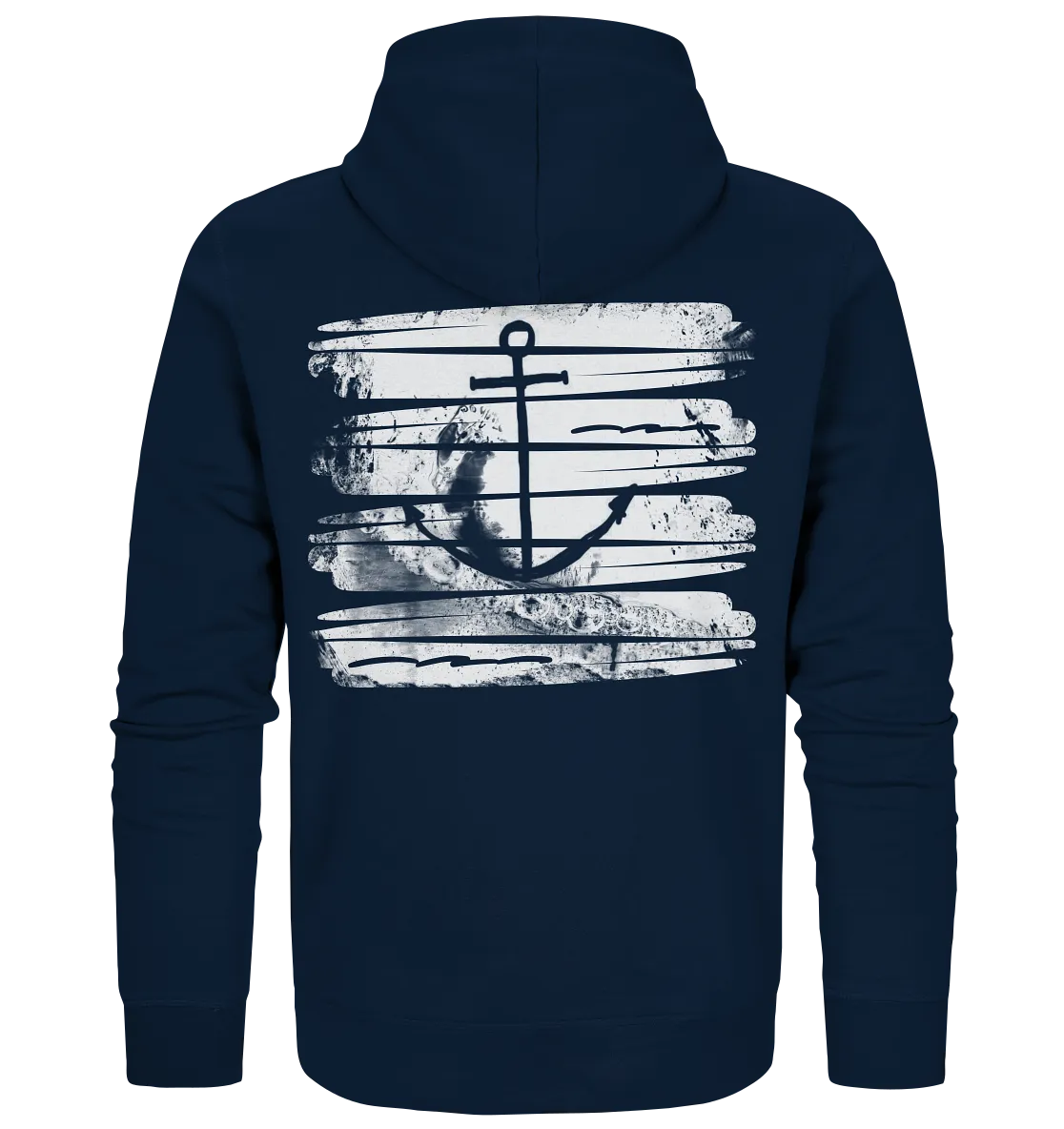 "Backprint Anchor Ocean Splash" - Unisex Premium Organic Zipper