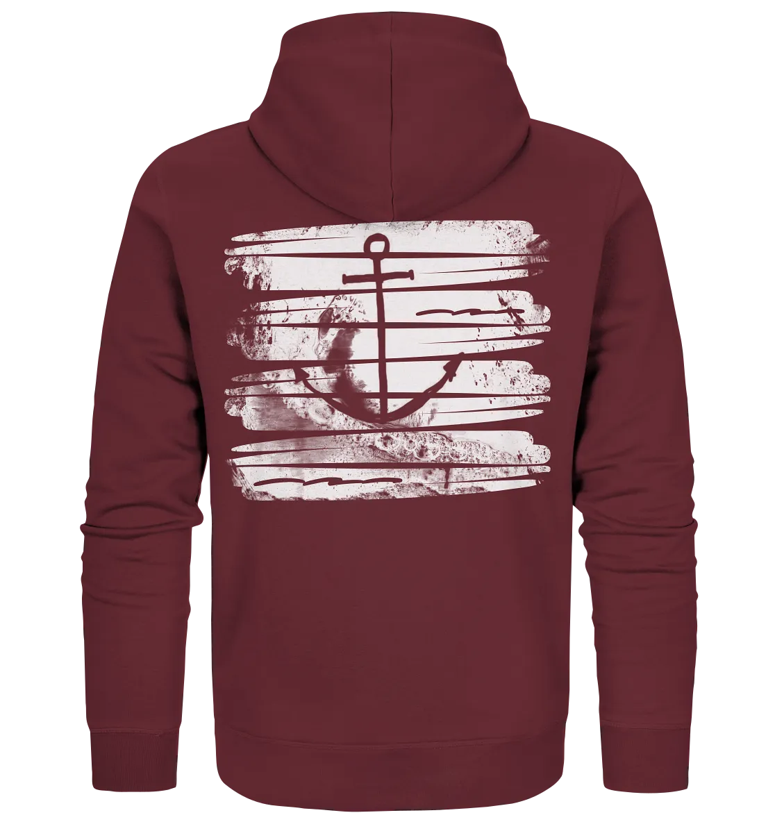 "Backprint Anchor Ocean Splash" - Unisex Premium Organic Zipper