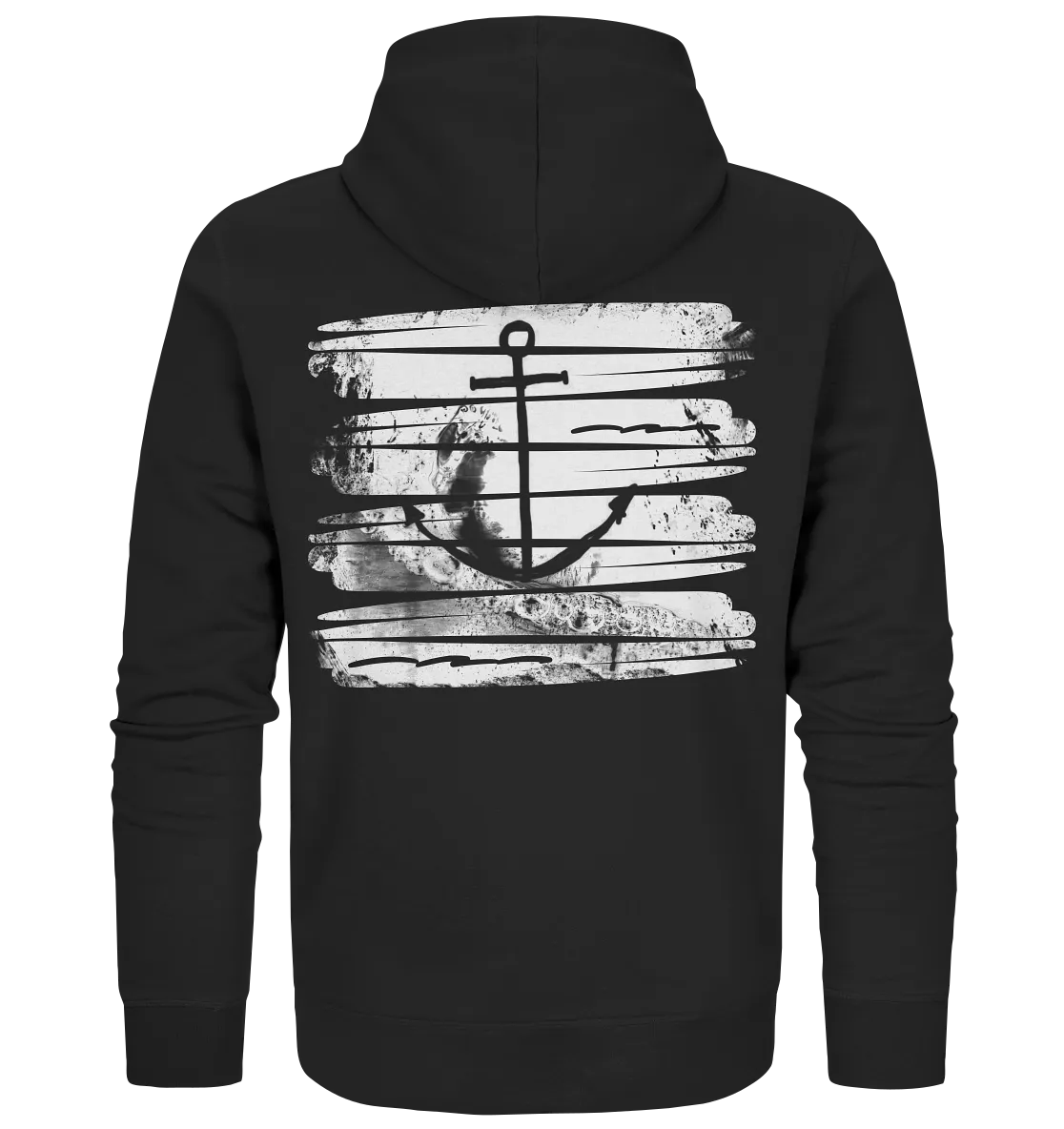 "Backprint Anchor Ocean Splash" - Unisex Premium Organic Zipper