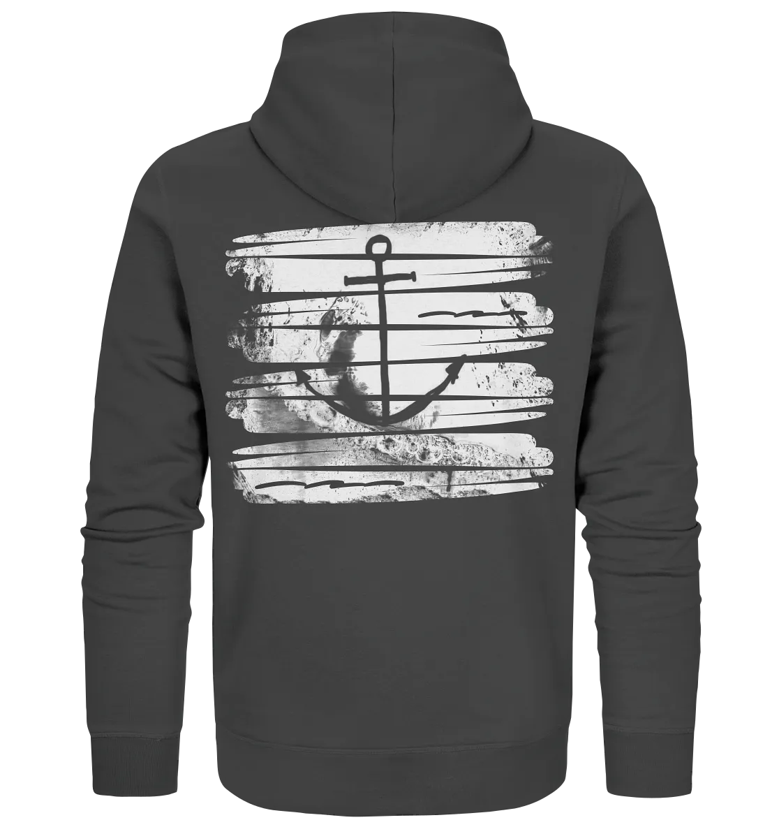 "Backprint Anchor Ocean Splash" - Unisex Premium Organic Zipper