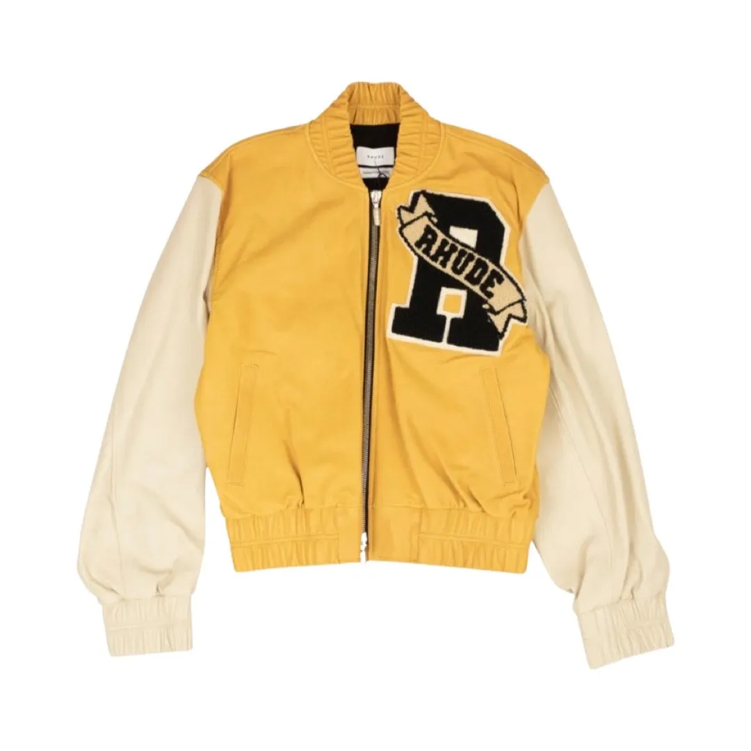 Rhude Uniform Creme Varsity Jacket