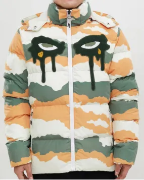 Roku Camouflage Tear Drip Bubble Jacket (Olive)